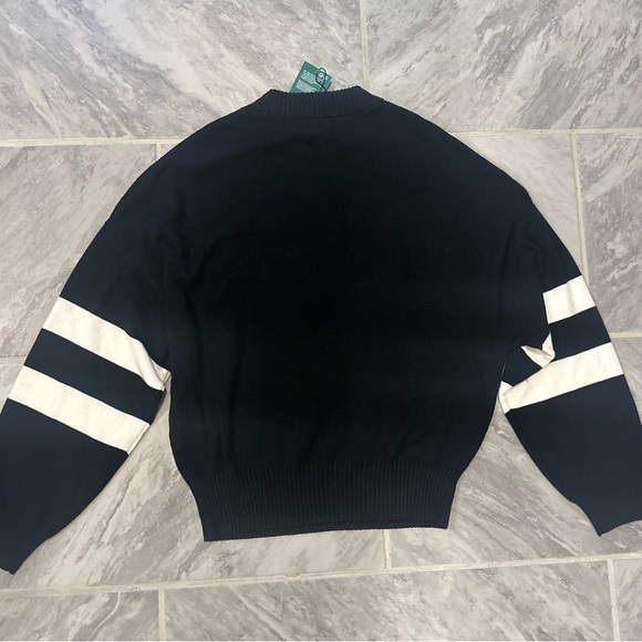 NWT Pringle Of Scotland X H&M Black White Sweater Womens Wool Blend Size Small - Picture 2 of 9